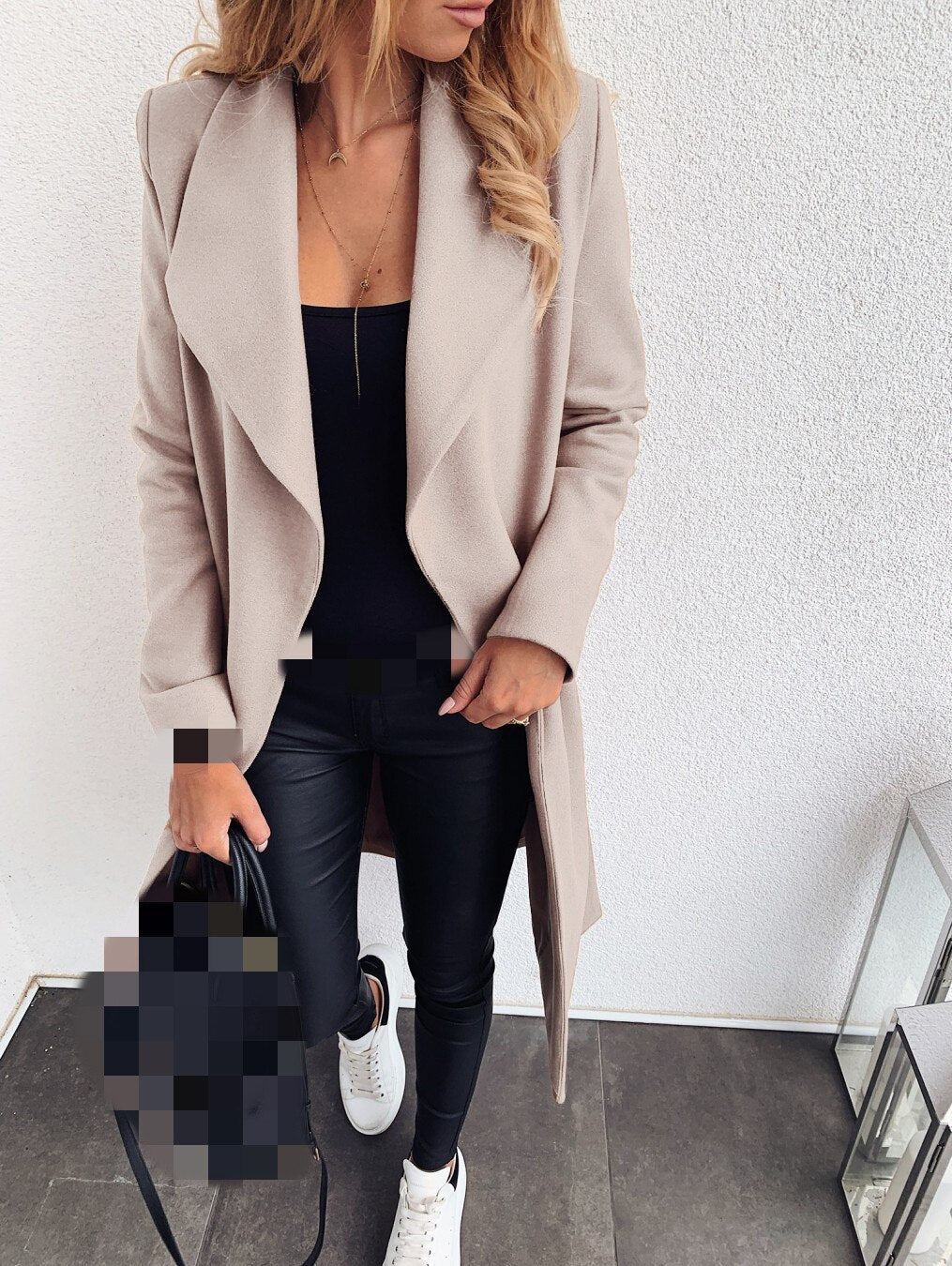 deanwangkt  Spring Wool Women's Coat Trench Lace Up Long Black Coats Female Elegant Autumn Fashion Casual Outerwear Ladies Clothing - Deanwangkt