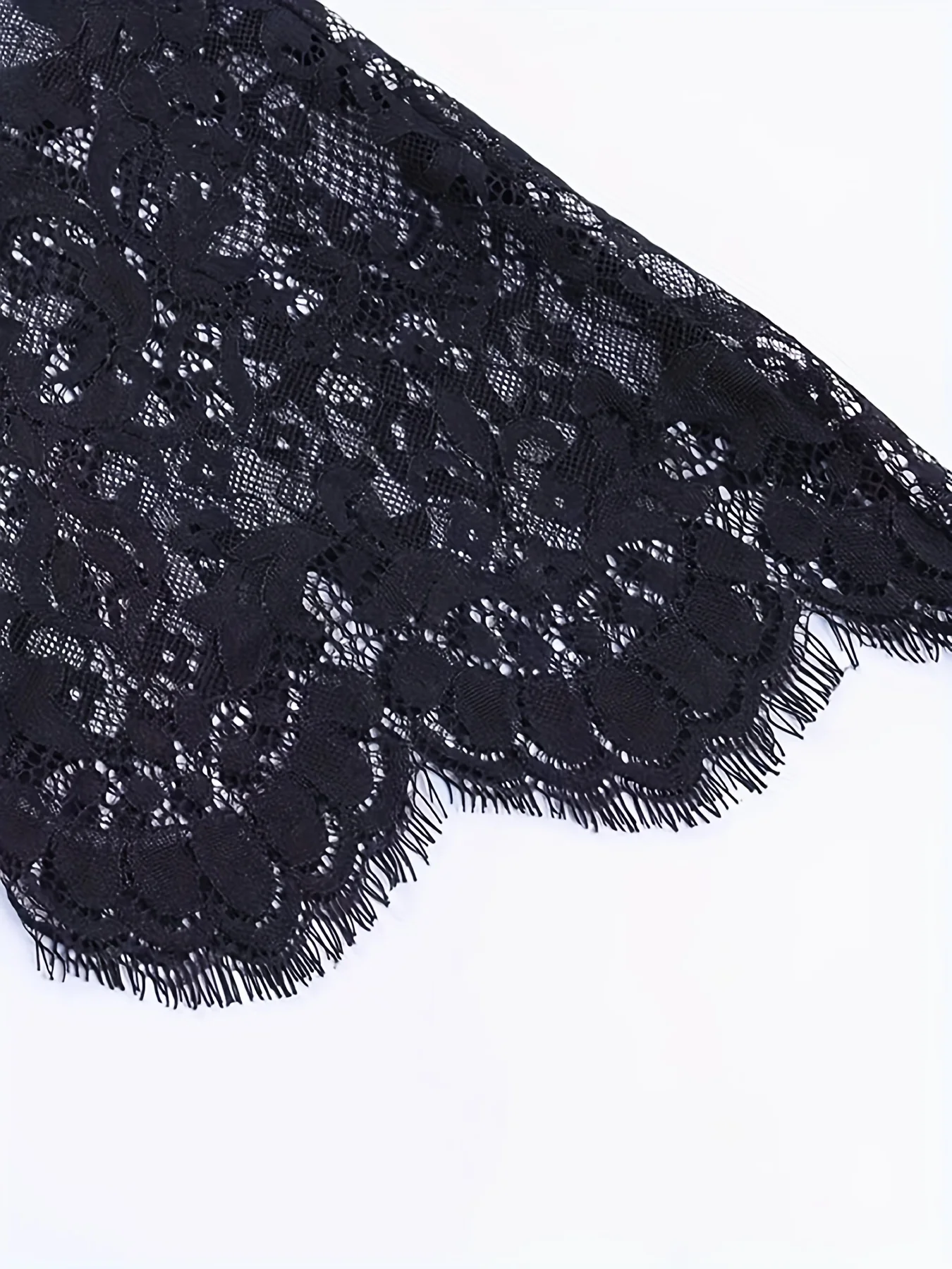 deanwangkt-1 Floral Lace Stitching V Neck T-Shirt, Casual Long Sleeve Top For Spring & Fall, Women's Clothing - Deanwangkt