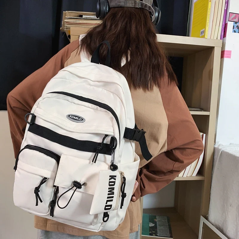 BACK TO SCHOOL   Fashion High School Mochila Women Waterproof Backpack Teenager Boys Girls Schoolbag Multiple Pockets Bookbag Rucksack - Deanwangkt