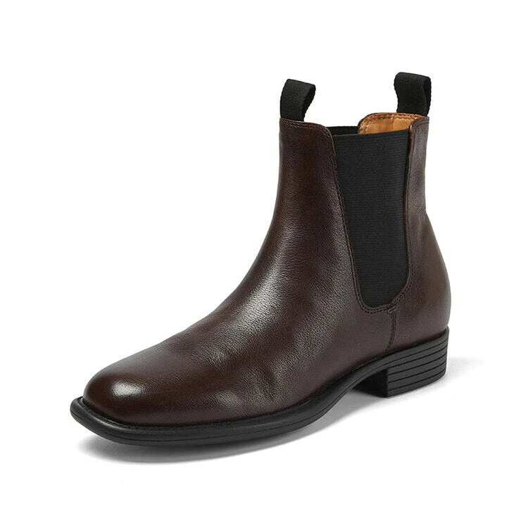 deanwangkt Autumn Shoes    Autumn Women Boots Genuine Leather Boots Women Round Toe Chunky Heel Boots Winter NEW Short Boots Retro Leather Shoes for Women - Deanwangkt