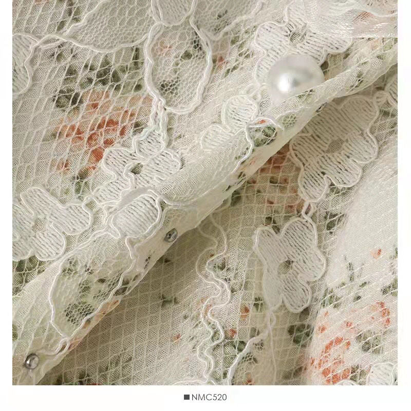 deanwangkt Women Vintage Camisole Summer Floral Chic Korean Girls Single-breasted Pearl Button Lace Crop Top Camisoles For Women Streetwear - Deanwangkt