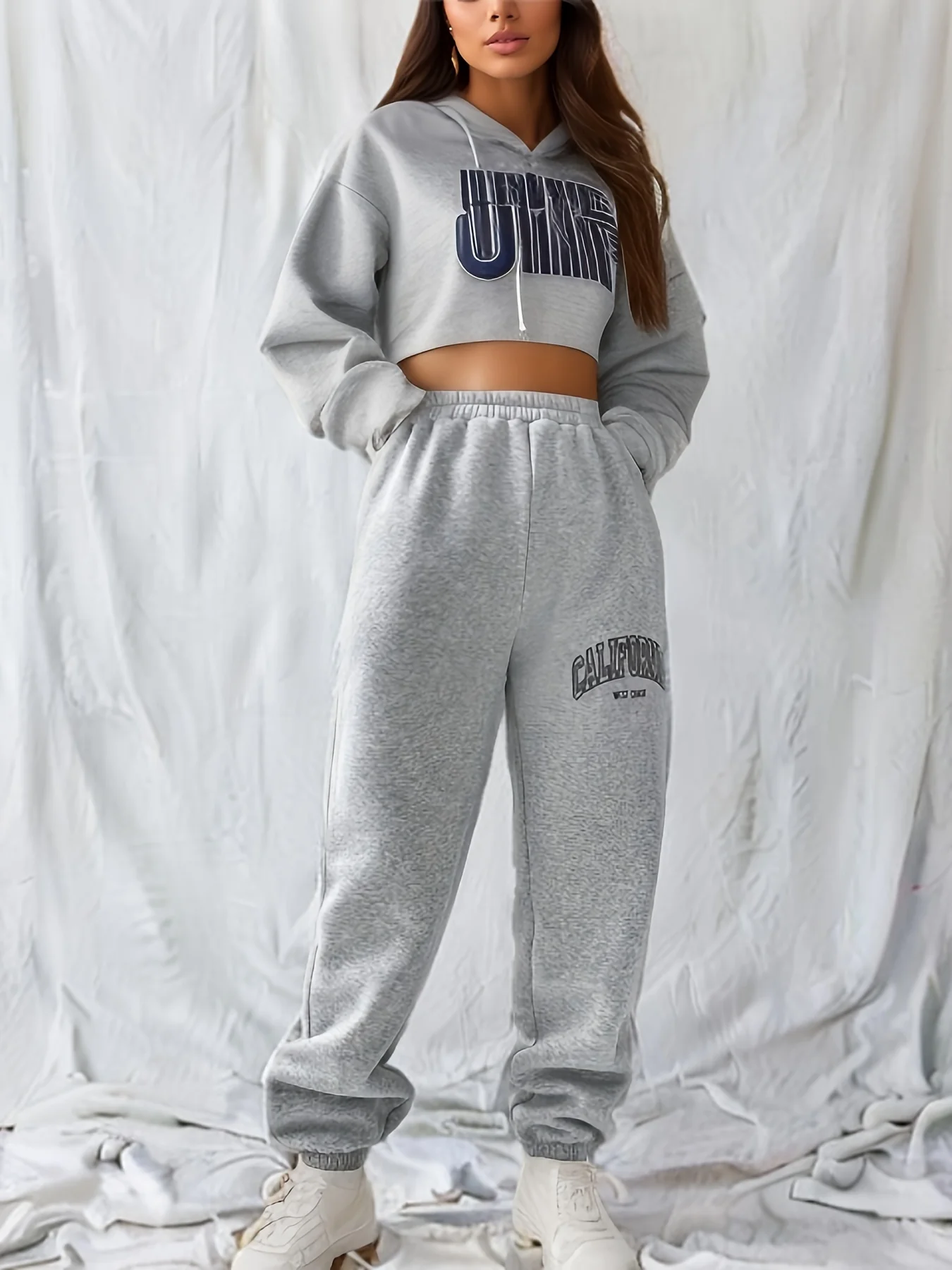 deanwangkt-1 Letter Graphic Elastic Waist Sweatpants, Casual Sports Pants, Women's Athleisure - Deanwangkt