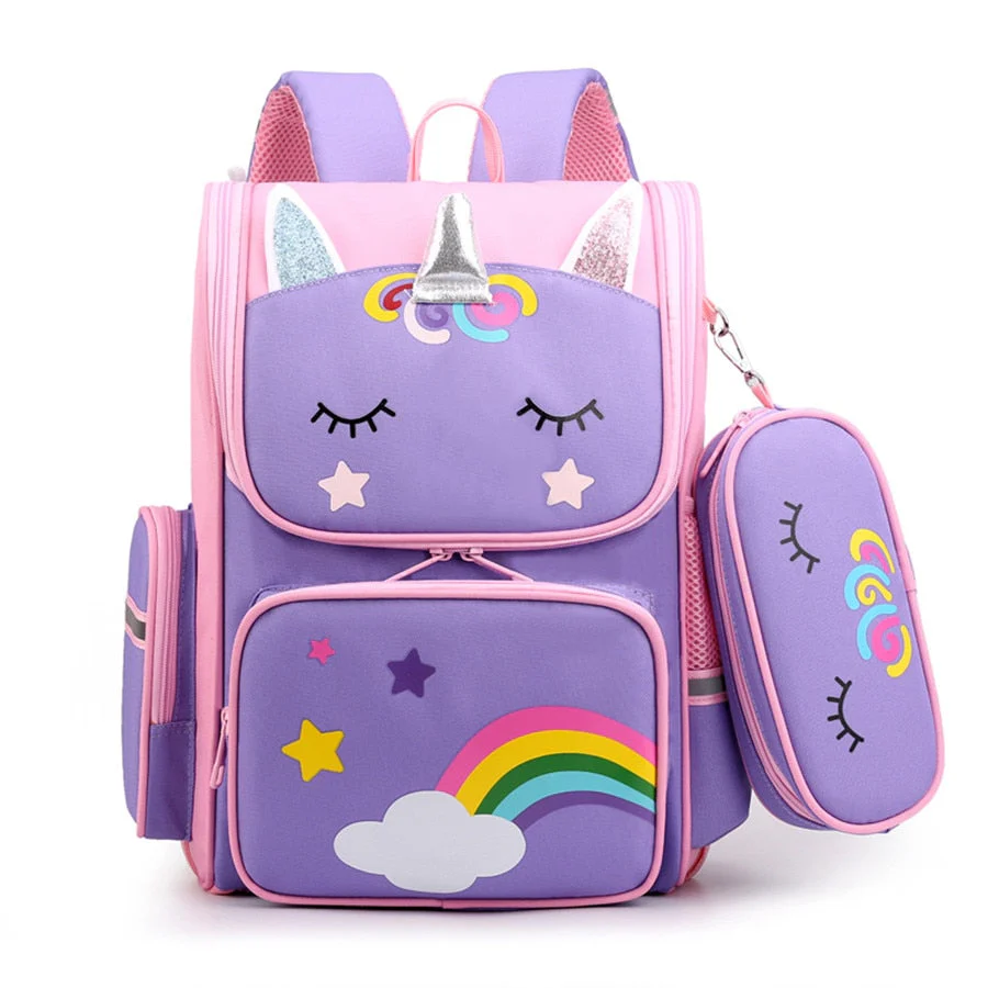 deanwangkt Cartoon 3D Creative Unicorn Children School Bags Girls Sweet Kids School Backpack Lightweight Waterproof Primary Schoolbags Big - Deanwangkt