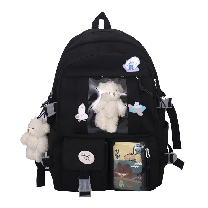 deanwangkt Cute Women Backpacks Waterproof Multi-Pocket Nylon School Backpack for Student Female Girls Kawaii Laptop Book Pack Mochilas - Deanwangkt