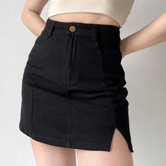 deanwangkt - New Look Split Denim Skirt - Deanwangkt