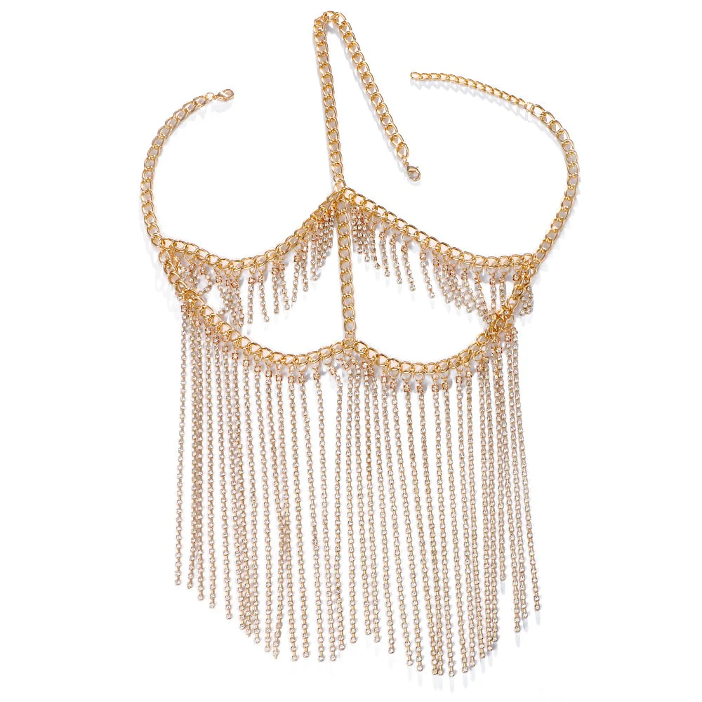 deanwangkt  Indian Jewelry Full Rhinestone Tassel Mask Chain Decoration Face For Women Bridal Veils Wedding Crystal Beaded Christmas Party - Deanwangkt