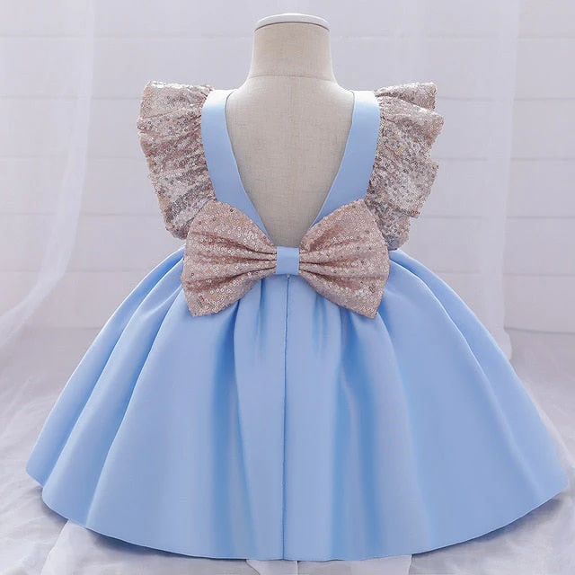 Infant Baby Girl Dresses Girl Ball Gown Tutu Princess Dress Sequin Bow Baby Girl Dress 1st Birthday Wedding Party Dress - Deanwangkt