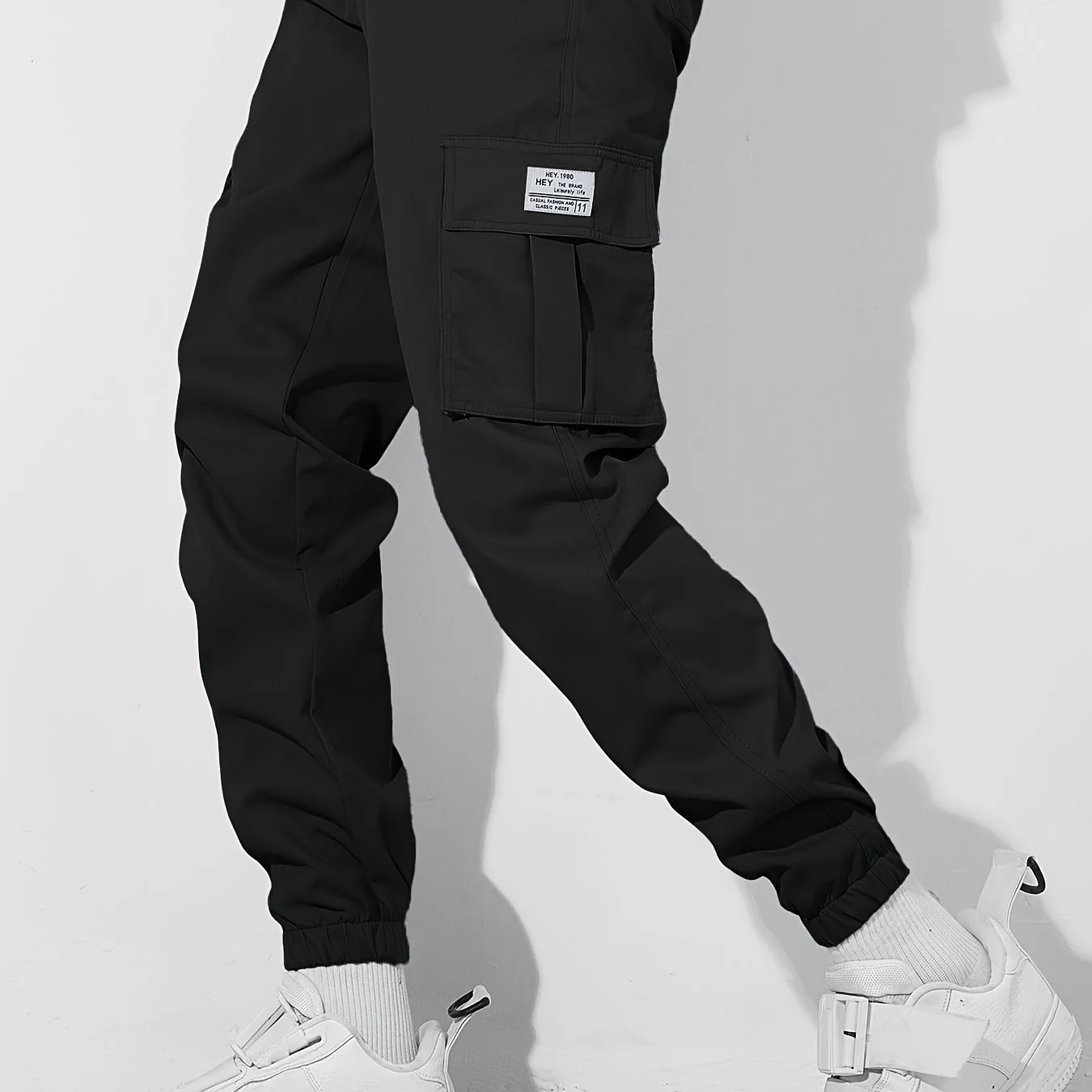 deanwangkt Classic Design Multi Flap Pockets Cargo Pants, Men's Casual Techwear Drawstring Cargo Pants Hip Hop Joggers For Autumn Summer Outdoor - Deanwangkt