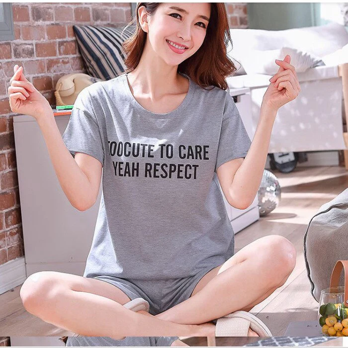 Girl Sleepwear Cartoon Summer Women Pajamas Set Pijama Short Women Pyjamas Suit Female Clothing  Nightwear - Deanwangkt