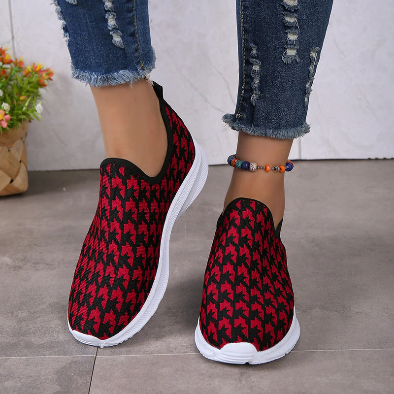 deanwangkt - Red Casual Patchwork Round Comfortable Shoes - Deanwangkt