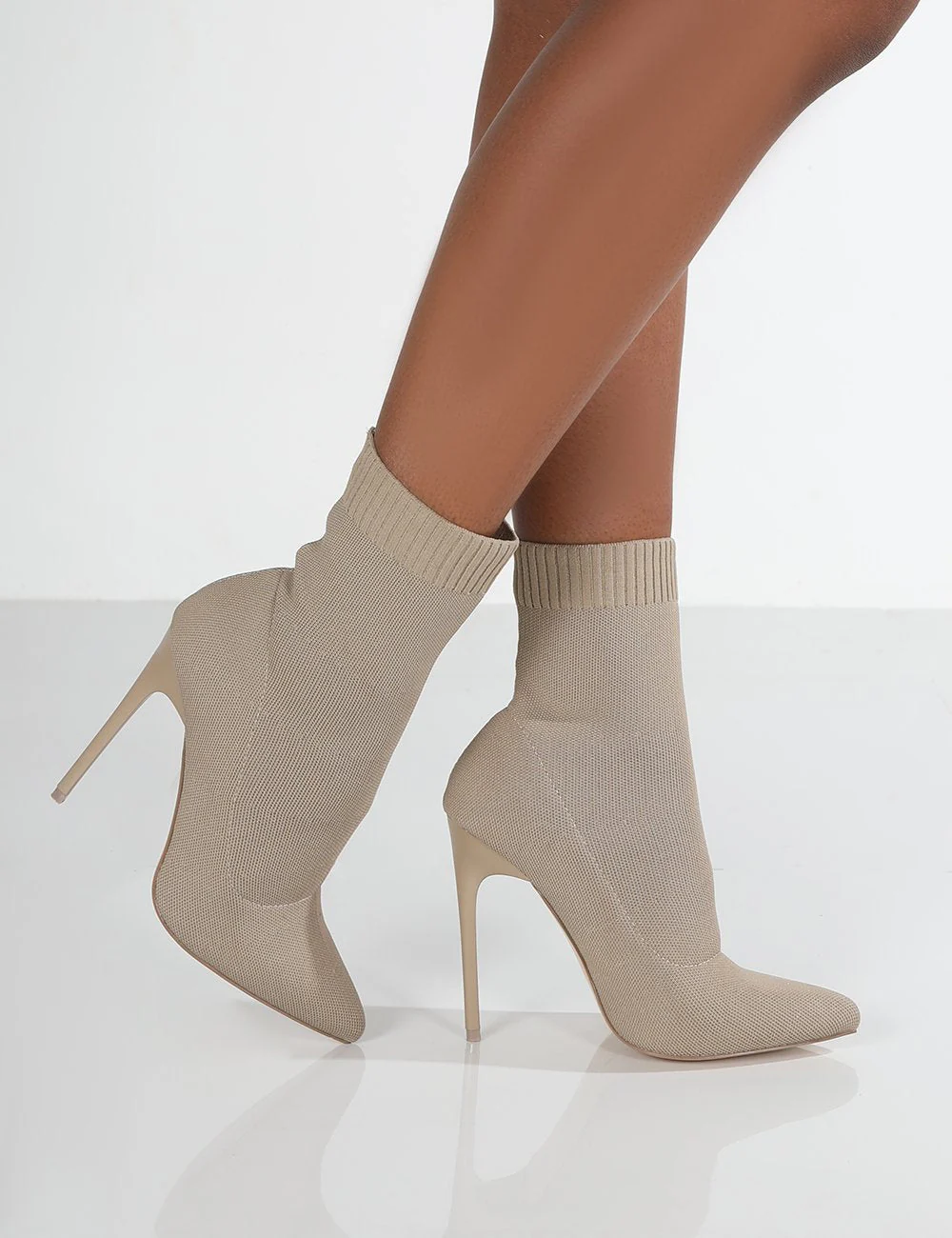 DEANWANGKT Winter Sock Boots Sexy Knitting Stretch Boots High Heels For Women Fashion Shoes Female Autumn Thin Heel Ankle Botas De Mujer - Deanwangkt