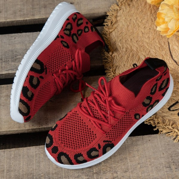 deanwangkt - Red Casual Sportswear Daily Patchwork Frenulum Round Comfortable Shoes - Deanwangkt