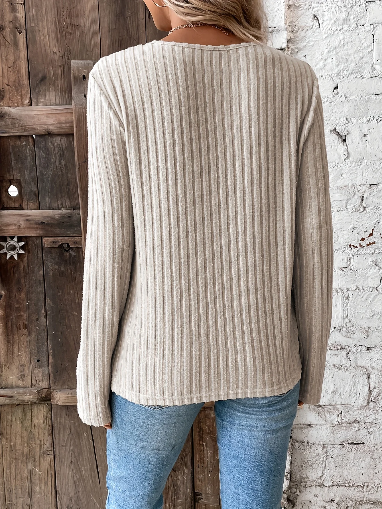 deanwangkt-1  Contrast Lace Crew Neck T-Shirt, Casual Long Sleeve T-Shirt For Spring & Fall, Women's Clothing - Deanwangkt