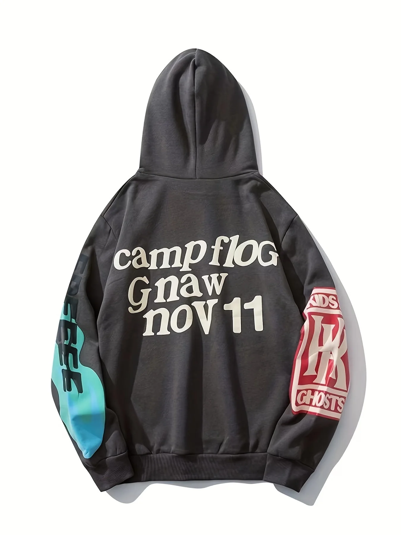 Lucky Me I See Ghosts Letter Graphic Casual Sports Sweatshirt For Halloween, Fashion Hip Hop  Pullover Hoodie, Women's Tops - Deanwangkt