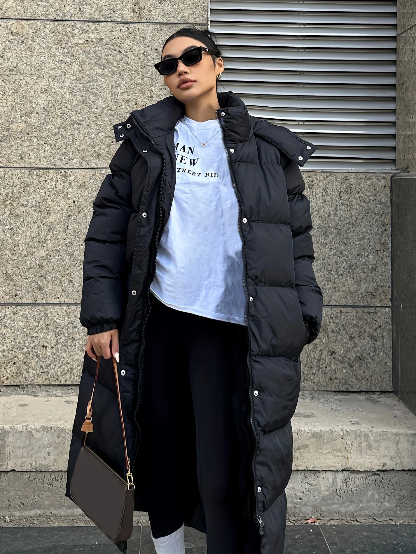 Long Length Hooded Parka, Casual Button Front Winter Warm Outerwear, Women's Clothing - Deanwangkt