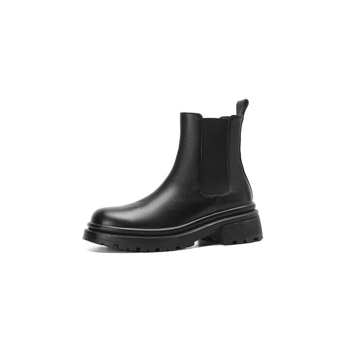 deanwangkt  fashion inspo   NEW Fall Shoes Women Genuine Leather Boots Round Toe Chunky Heel Women Boots Winter Solid Platform Women Boots botas de mujer - Deanwangkt