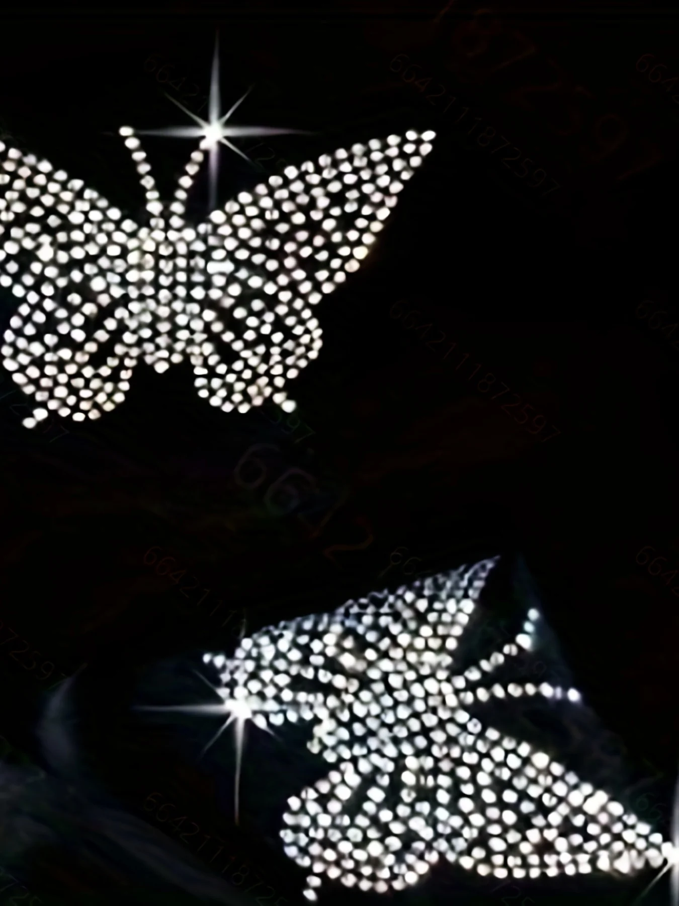 deanwangkt-1 Rhinestone Butterfly Pattern T-Shirt, Casual Long Sleeve Top For Spring & Fall, Women's Clothing - Deanwangkt