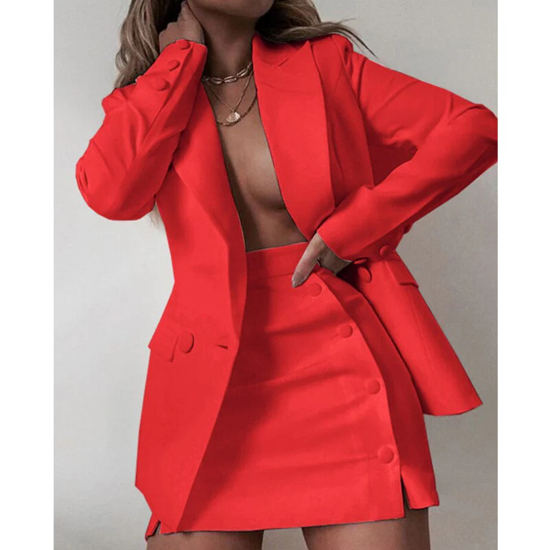 deanwangkt  New Fashion 2 Piece Set Women Streetwear Candy Colour Basic Blazer Sets Coat + Shorts Slim Suit Jacket - Deanwangkt