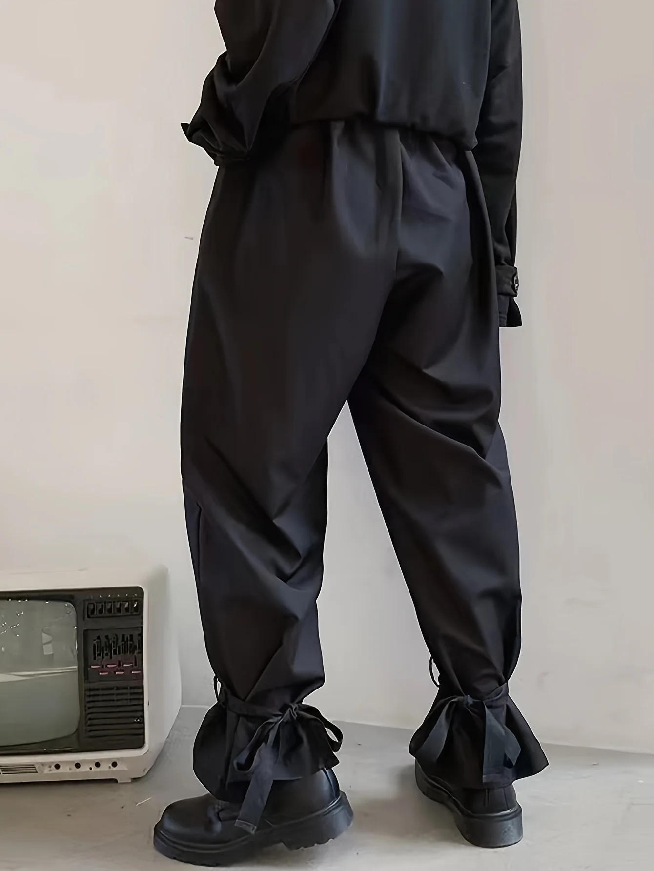 Men's Stylish Wide Leg Pants, Casual Slightly Stretch Breathable Loose Pants For Outdoor - Deanwangkt
