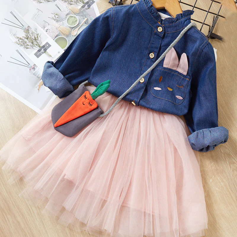 deanwangkt Baby Girl Clothes  Children Suits Korean Version Small Fragrance Girl Plaid Doll Collar Jacket + Love Vest Skirt 2Pcs Clothes Suit Wool Coat - Deanwangkt