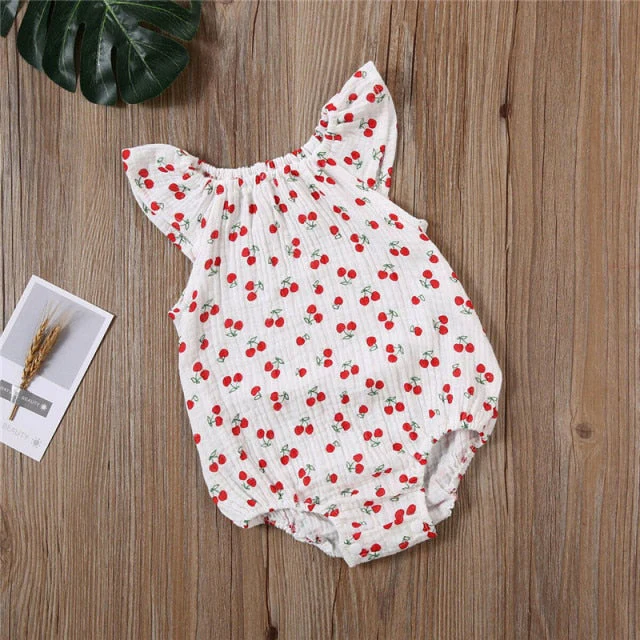 Baby Girls Romper Summer Infant Unisex Newborn Sleeveless Girls Print One-pieces Jumpsuit Baby Cotton Linen Soft Clothes Outfits - Deanwangkt