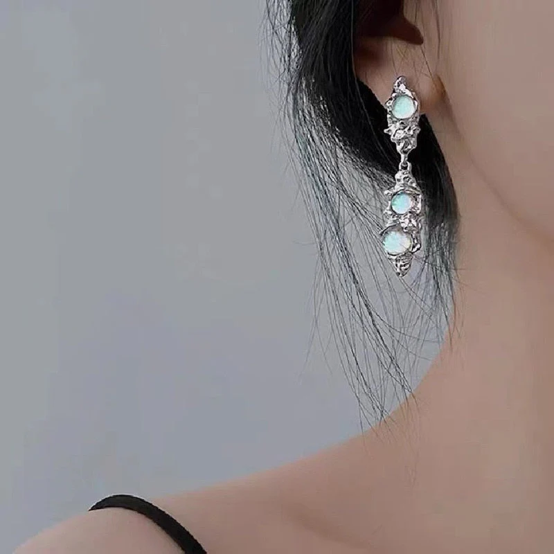 deanwangkt New Punk Style Liquid butterfly Stud Earring for Woman Cool Metal Butterfly Earrings Y2K Aesthetic Jewelry Party Gift - Deanwangkt