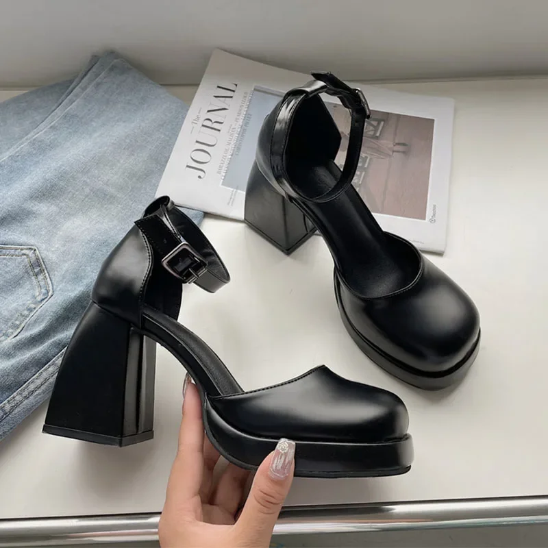 deanwangkt Women Mary Janes High Heels Shoes Thick Platform Lolita Sandals  New Designer Brand Summer Party Pumps Shoes Mujer Zapatos - Deanwangkt