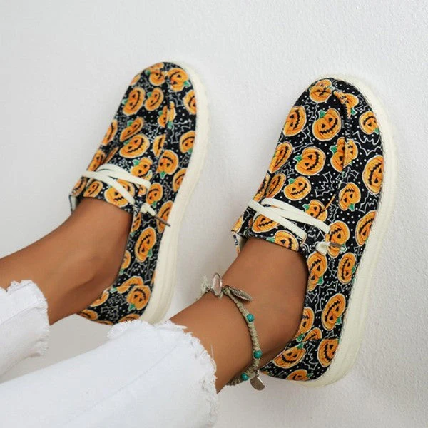 deanwangkt - Black Casual Patchwork Printing Round Comfortable Shoes - Deanwangkt