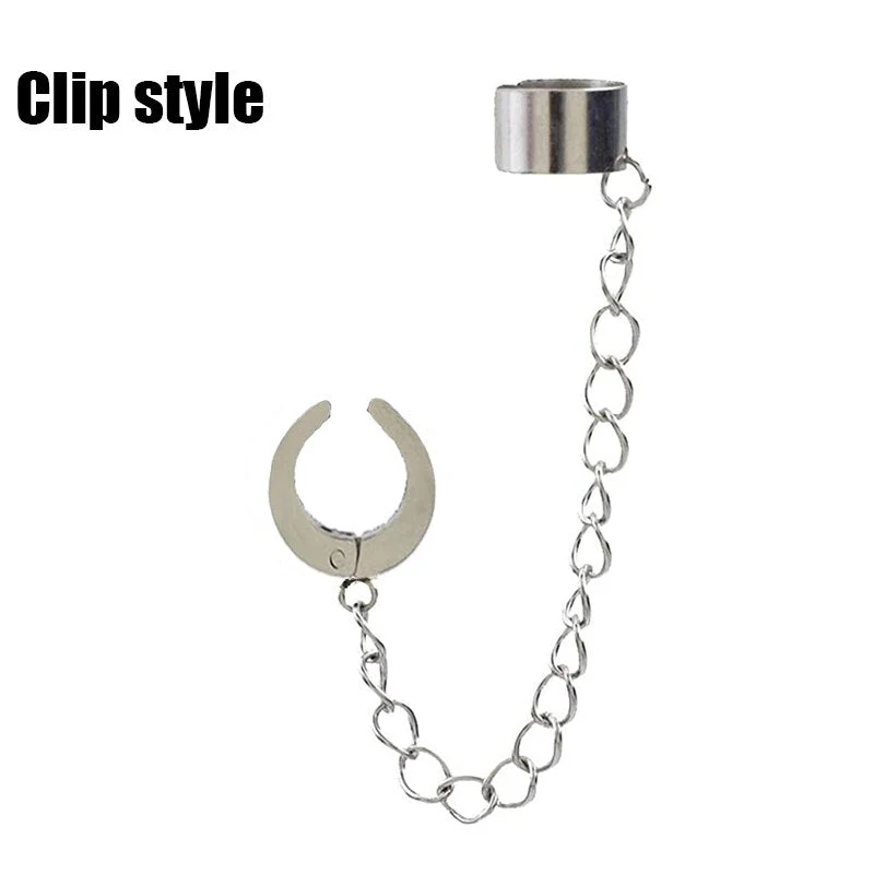 deanwangkt  Women Girls Punk One-piece Earrings Butterfly Cross Pendant Tassel Clip Earrings Ear Studs Alloy Dangle Earring Jewelry Gift - Deanwangkt