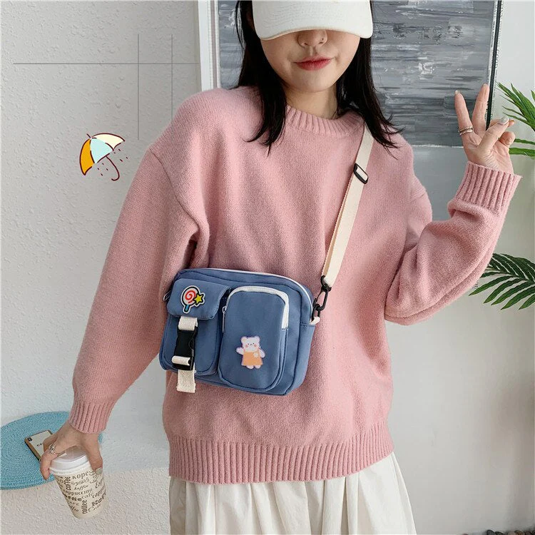 deanwangkt  Japanese Style Kawaii Bag For Women Small Crossbody Bags Women New Fashion Nylon Bag Ladies Shoulder Bag Mobile Phone Bags - Deanwangkt