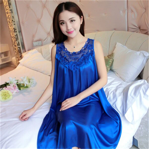 deanwangkt Hot Women Night Gowns Sleepwear Nightwear Long Sleeping Dress Luxury Nightgown Women Casual Night Dress Ladies Home Dressing - Deanwangkt