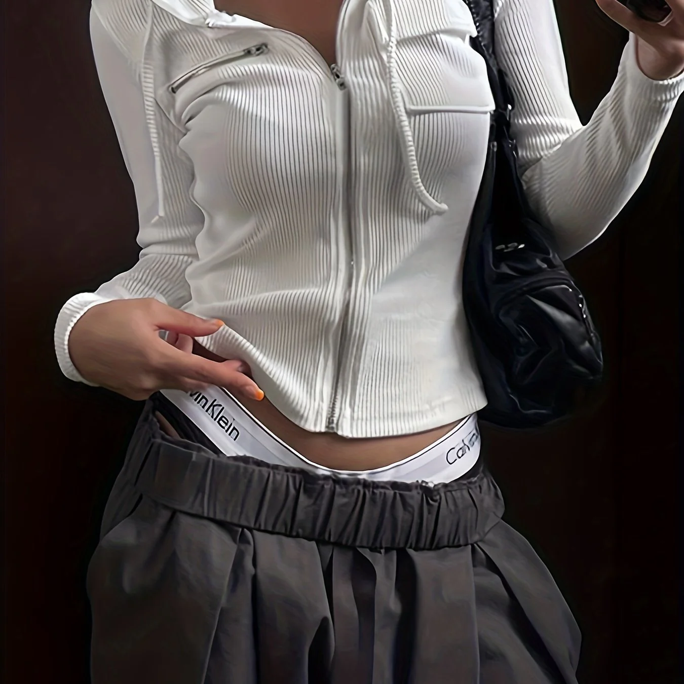 Zip Up Crop Slim Hoodie, Casual Long Sleeve Drawstring Hoodies Sweatshirt, Women's Clothing - Deanwangkt