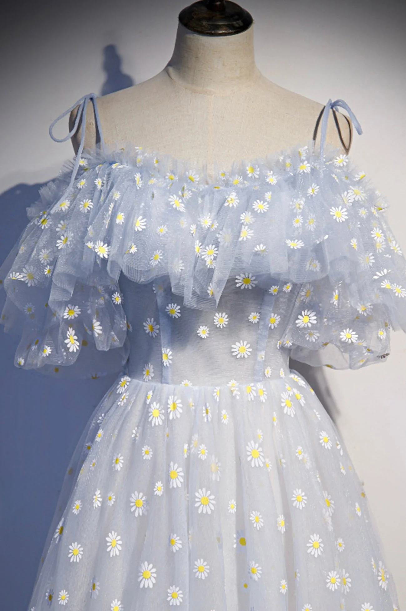 solvbao Blue Tulle Long Prom Dresses, Cute A-Line Evening Dresses - Deanwangkt