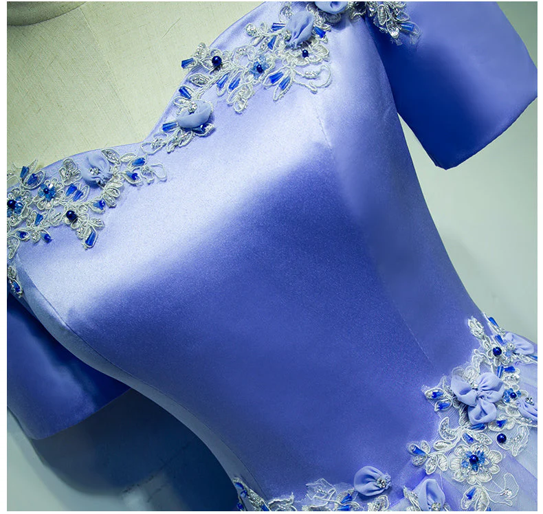 Solvbao Light Purple Tulle Long Off Shoulder Long Party Dress, Lavender Prom Dress - Deanwangkt