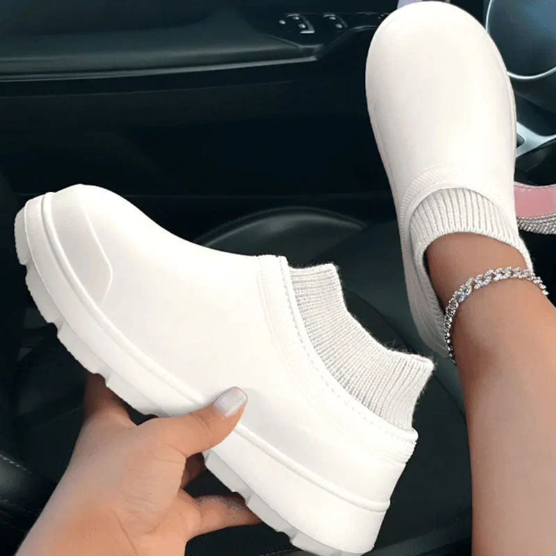 deanwangkt - White Casual Living Patchwork Solid Color Round Keep Warm Comfortable Flats Shoes - Deanwangkt