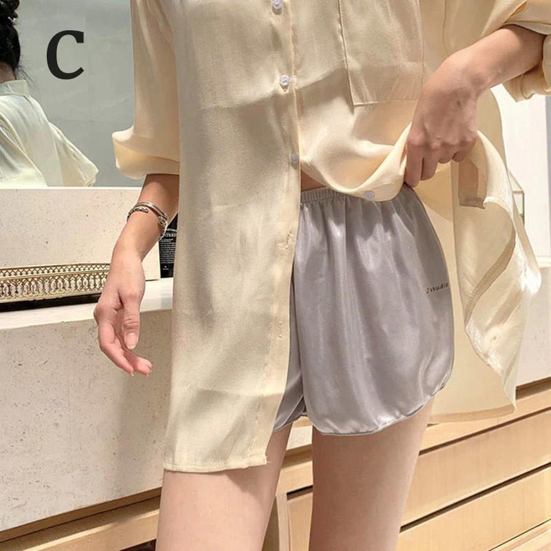 deanwangkt Women Shorts Stain Ice Silk Safety Pants Thin Loose Boxer Safety Shorty Under Skirt Bottom Pants Quick Dry Shorts for Women - Deanwangkt