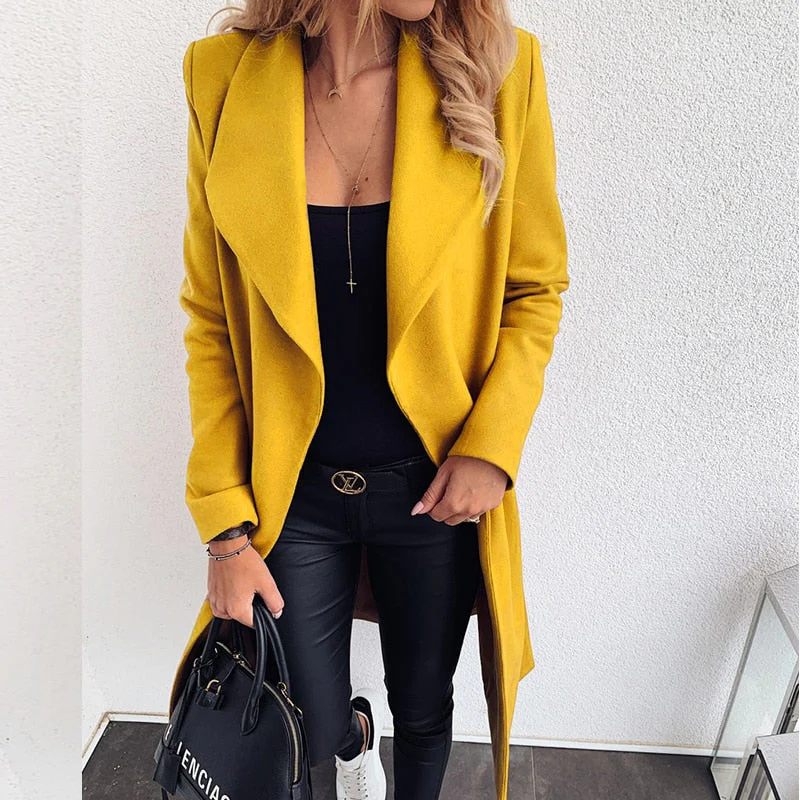 deanwangkt Korean Women's Overcoat Jacket Coats Autumn and Winter Long  XXXL Winter Coat Women Sashes Slim Long Trench Female Women - Deanwangkt