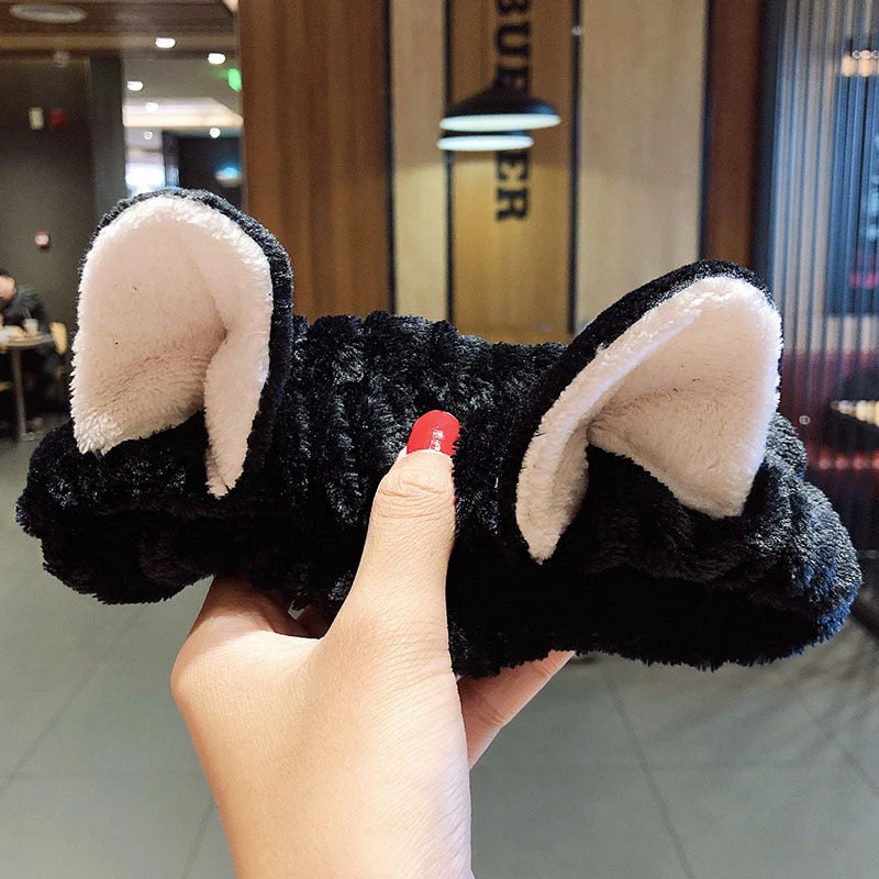 Wash Face Hair Holder Hairbands Soft Warm Coral Fleece Bow Animal Ears Headband For Women Girls Turban Fashion Hair Accessories - Deanwangkt