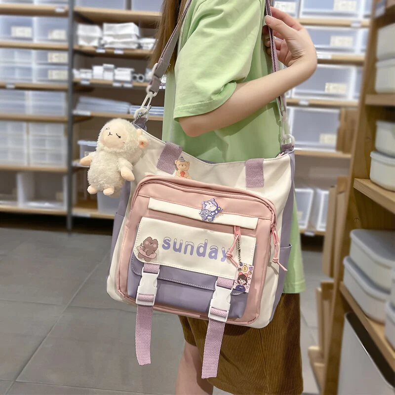 Back to school  Fashion Cute Teens Bookbag Nylon Waterproof Women Backpack Travel Mochila Kawaii Schoolbag for Girls Set Bag Rucksack - Deanwangkt