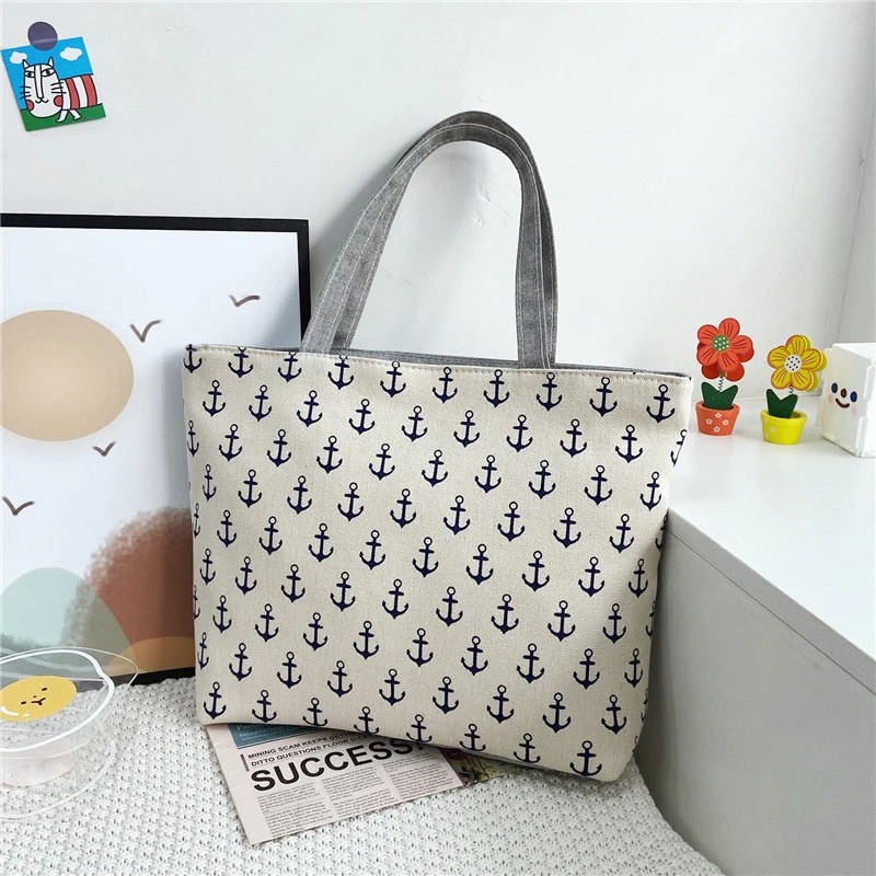 deanwangkt  Fashion Folding Women Big Size Handbag Tote Ladies Casual Flower Printing Canvas Graffiti Shoulder Bag Beach Bolsa Feminina - Deanwangkt