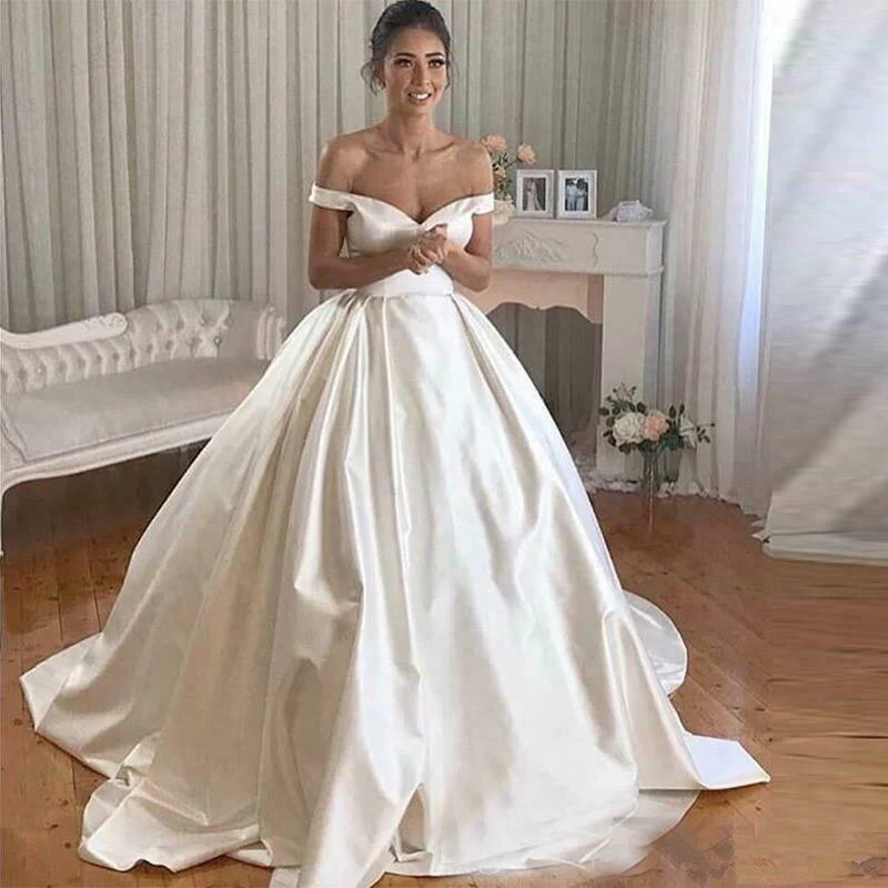 deanwangkt ZL1101 New Romantic Off The Shoulder Elegant Princess Wedding Dresses  Celebrity  Ball Gown Vestido De Noiva Bridal Gowns - Deanwangkt