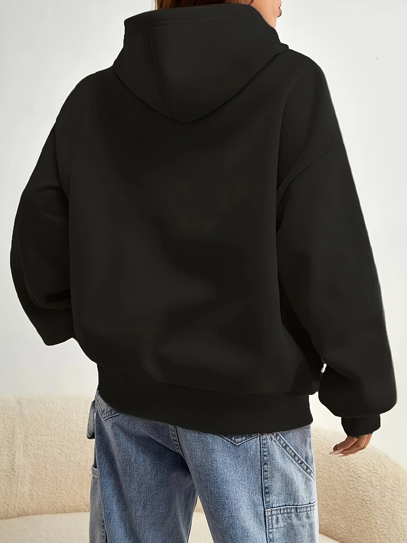 Letter Print Kangaroo Pocket Hoodie, Casual Long Sleeve Hoodie Sweatshirt, Women's Clothing - Deanwangkt