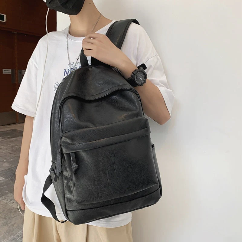 deanwangkt High Quality Women Man Backpack Soft Leather Men's Backpacks Girl Luxury Designer Back Pack Laptop Bag Large Capacity Travel Bag - Deanwangkt