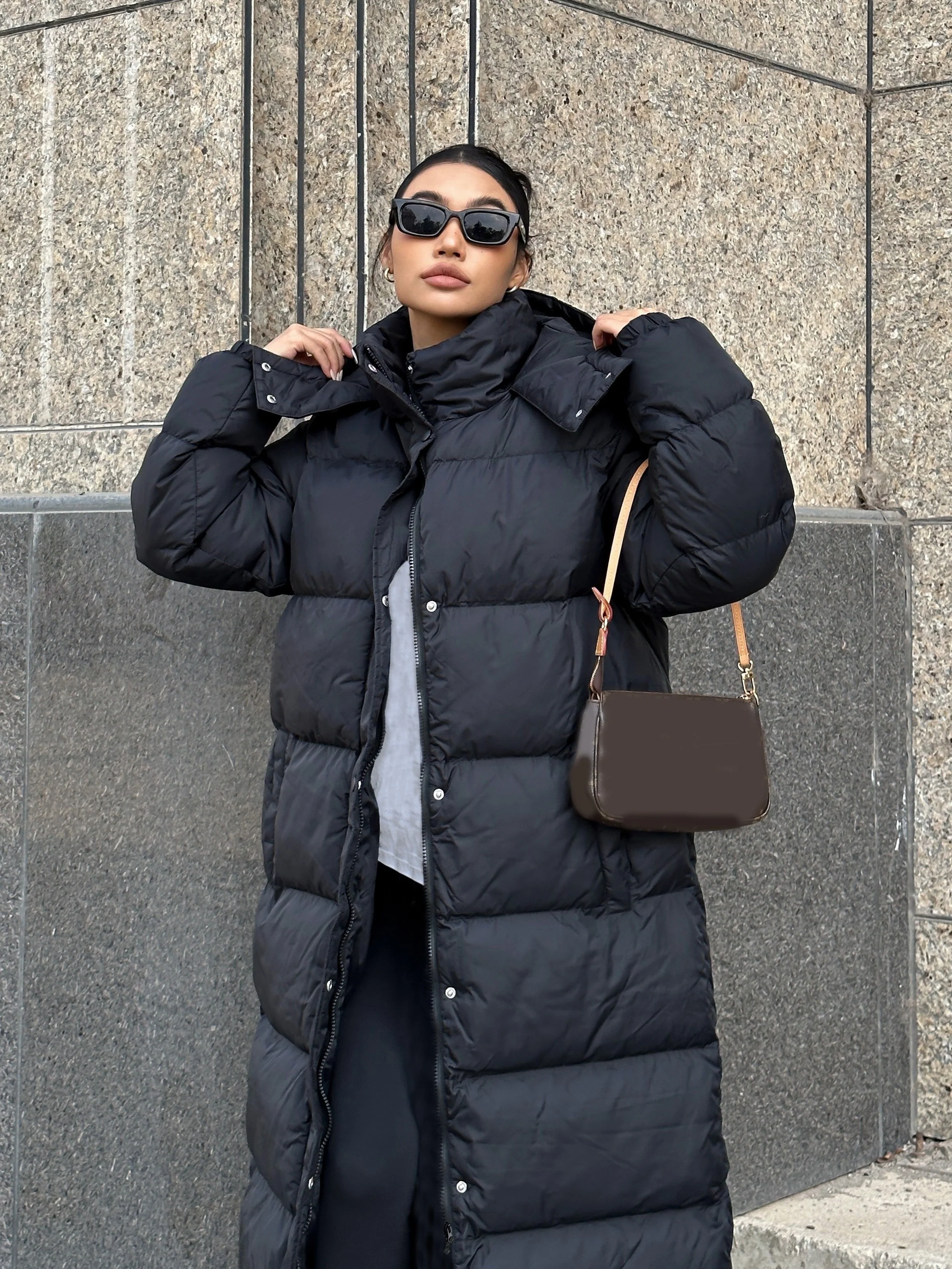 Long Length Hooded Parka, Casual Button Front Winter Warm Outerwear, Women's Clothing - Deanwangkt