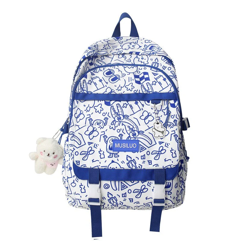 Fashion Backpack For Women School Bags Men Travel Rucksack Graffiti Boy Girl Student Bag Female College Knapsack Laptop Mochila - Deanwangkt