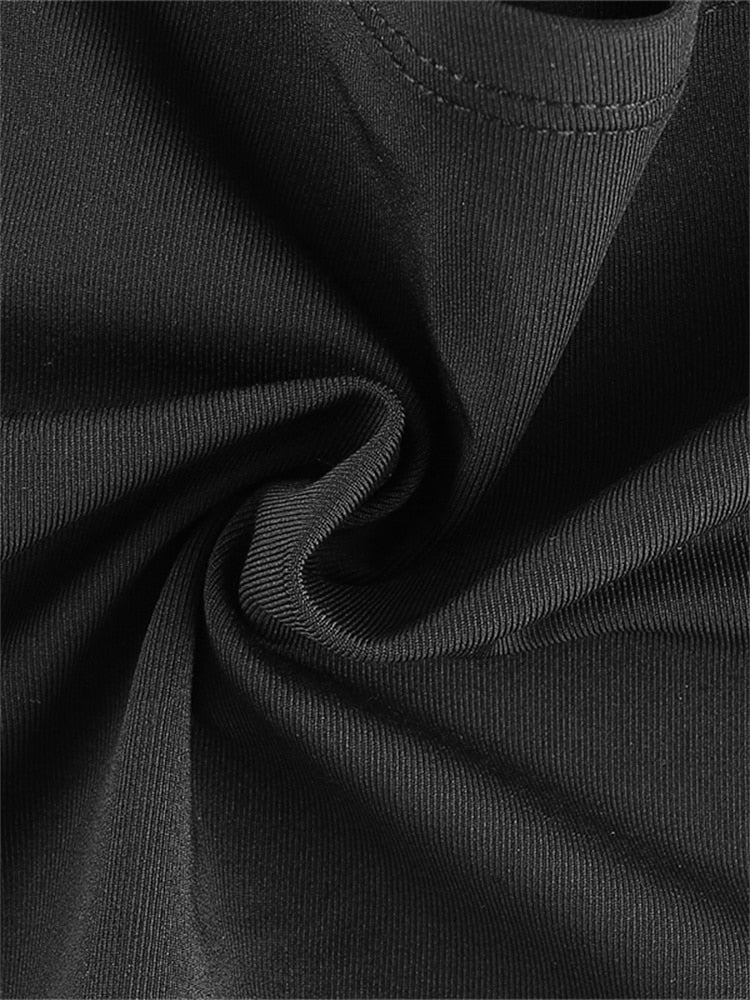 deanwangkt Black Solid Cut Out Crop Top Female Slim Sexy Rave Party Clubwear Cross Choker Y2K Summer Tops For Women Camisole Pink Tees - Deanwangkt