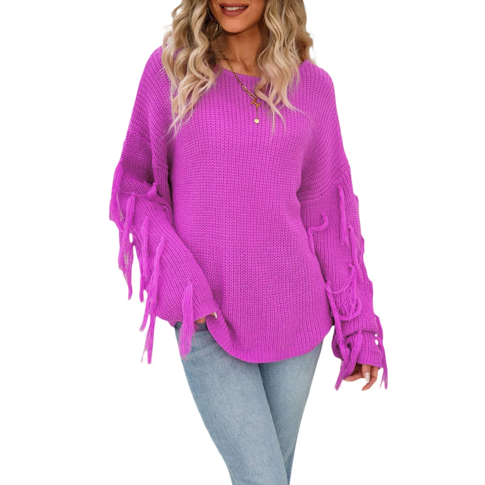 deanwangkt women loose knitted sweater Star Pattern Pullovers Ladies Round Collar Long Sleeve Knitwear Jumpers Y2k Clothes Streetwear - Deanwangkt