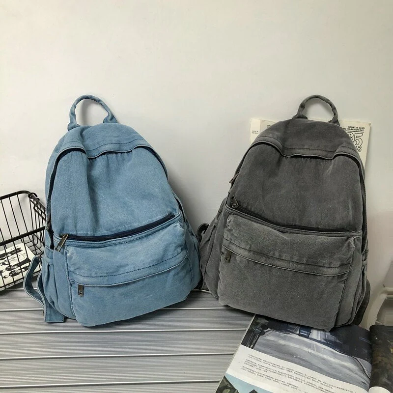 Back To School  New Female Backpack Fashion Mini Denim Backpacks Woman Students Bags Teen Girl School Bag Youth Women Rucksack Mochila - Deanwangkt