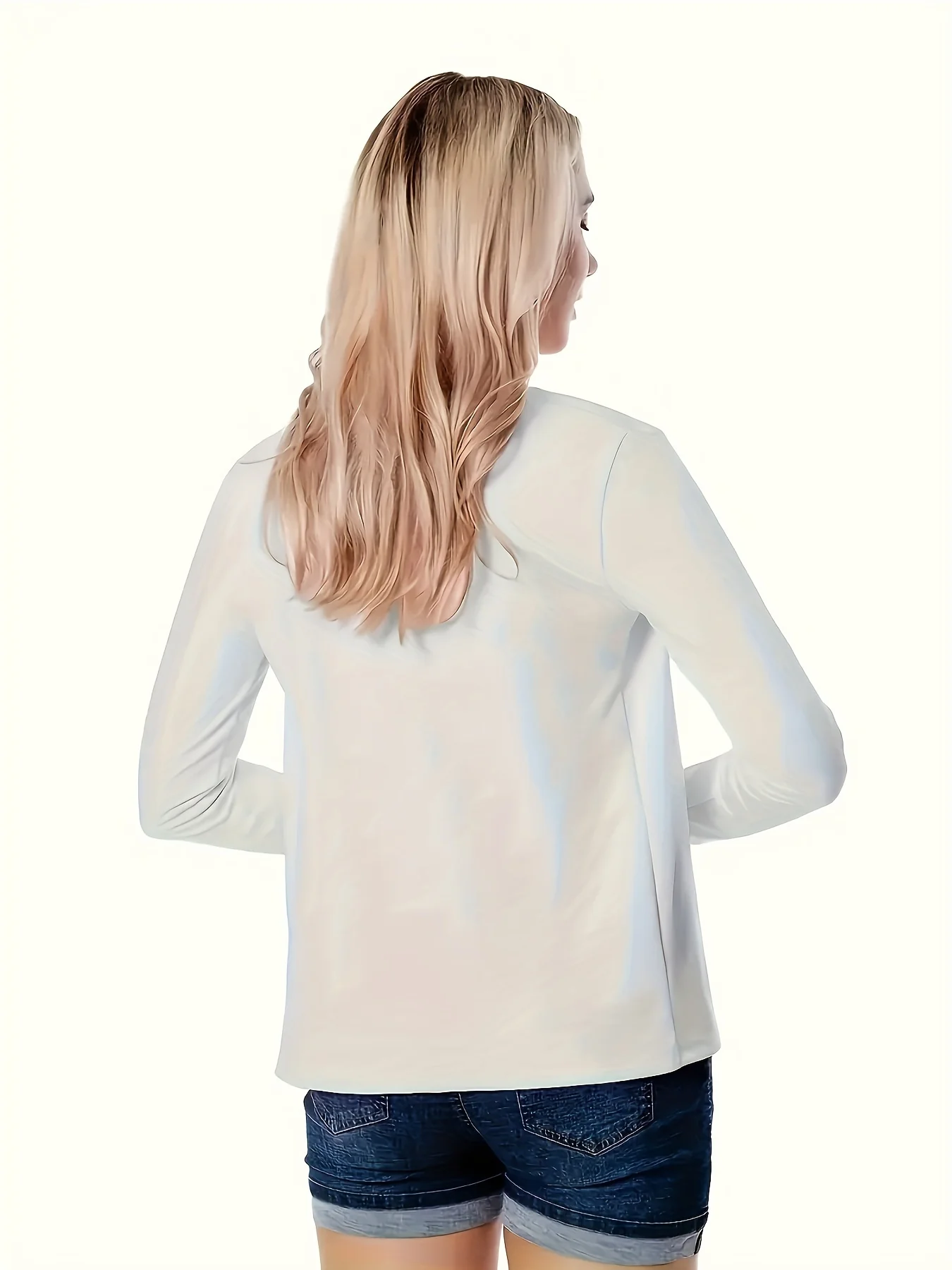 deanwangkt-1 Solid Open Front Blazer, Casual Long Sleeve Slim Blazer For Office, Women's Clothing - Deanwangkt