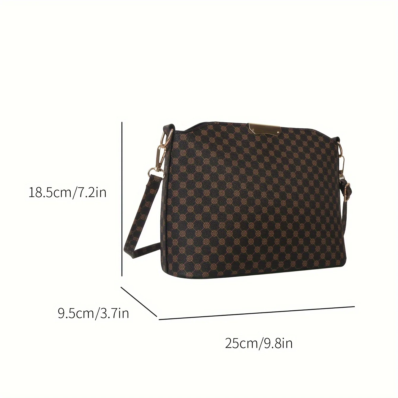 deanwangkt-1 Vintage Polka Dots Print Crossbody Bag, Casual Zipper Bucket Bag, Perfect Shoulder Bag For Daily Use - Deanwangkt